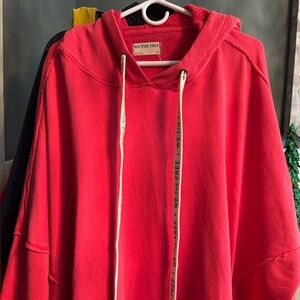 We The Free Vibrant Red hooded Sweatshirt, XL